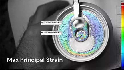 Высокоскоростная корреляция цифровых изображений DIC - открывание банки