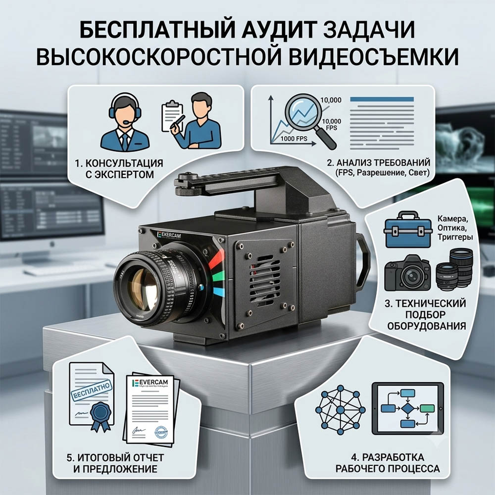 Бесплатный аудит задачи высокоскоростной видеосъемки Evercam